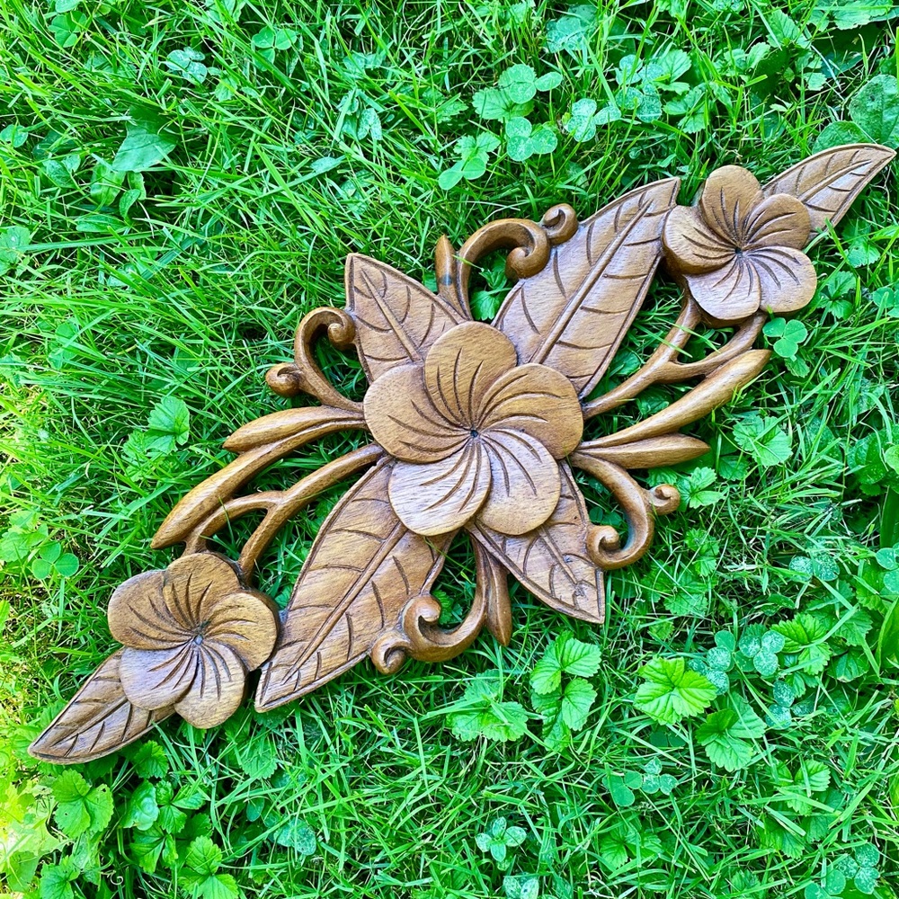 Novica ‘Plumeria Vine’ Wood Floral Panel Wall Decor